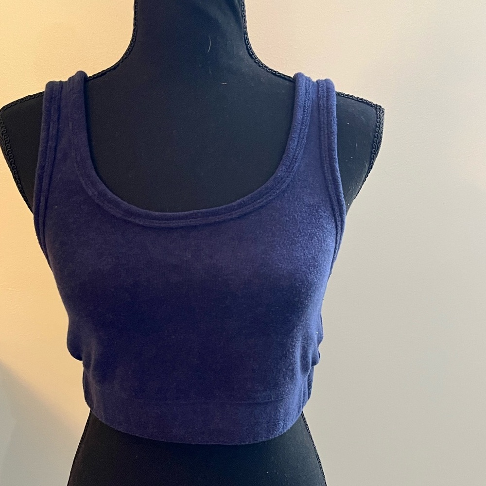 Women’s Offline by Aerie blue terry cloth cropped tank top. Size small